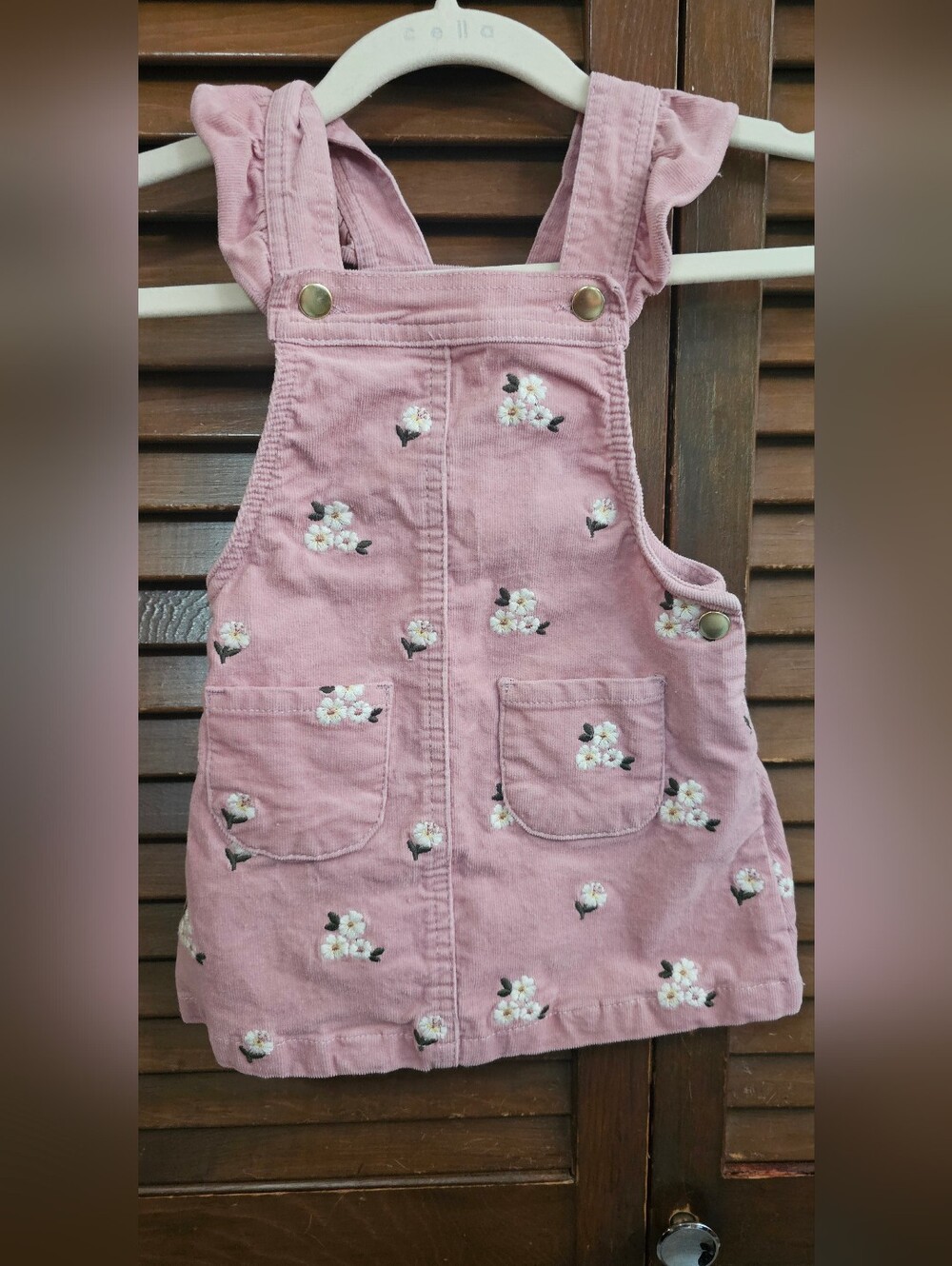 Cupcakes & Cashmere Pink Floral Corduroy Jumper Dress 24 Months
